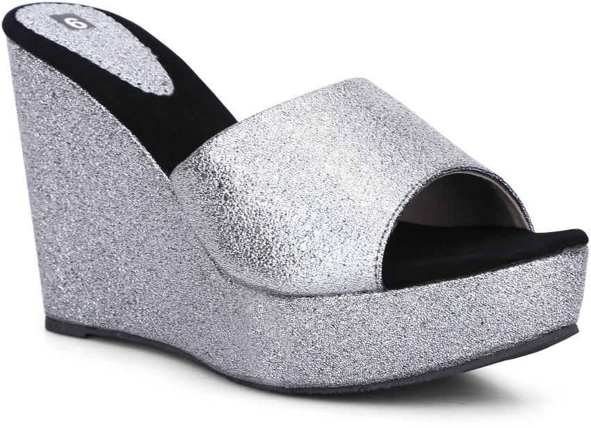 Silver glitter wedges new arrivals