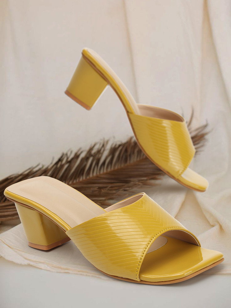 TRIKSY Women Yellow Heels Buy TRIKSY Women Yellow Heels Online