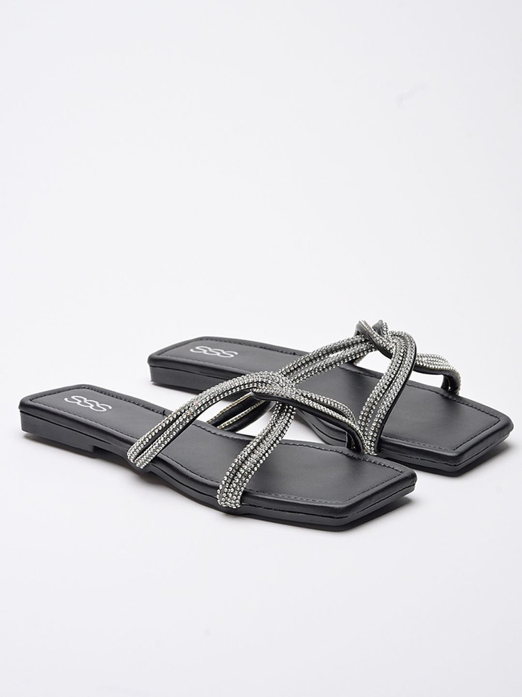 Street style discount store black flats