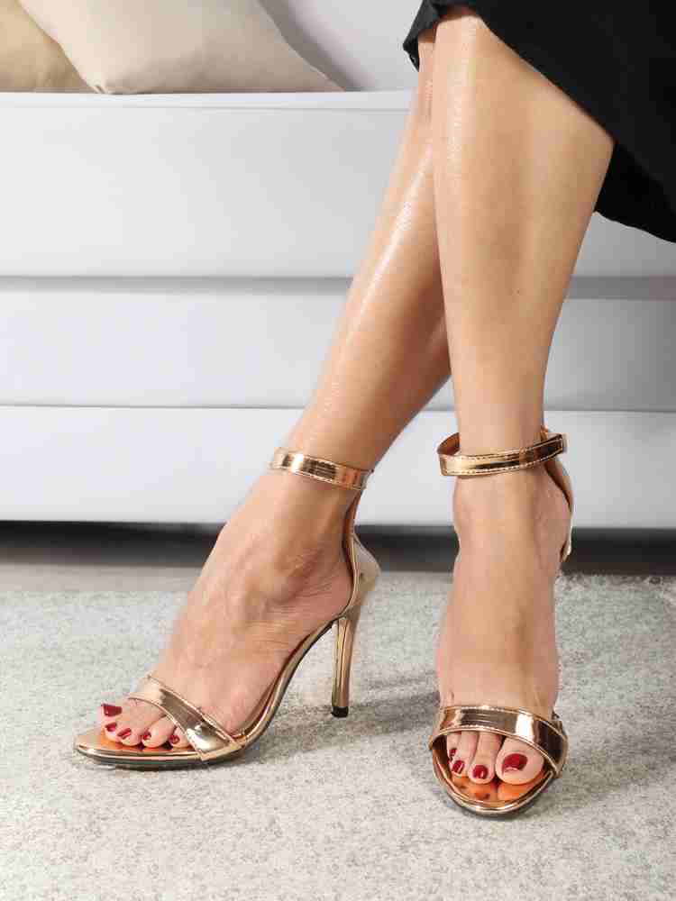 Gold ankle outlet heels