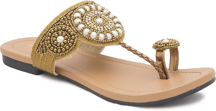 Buy Women Antique-Gold Party Sandals Online