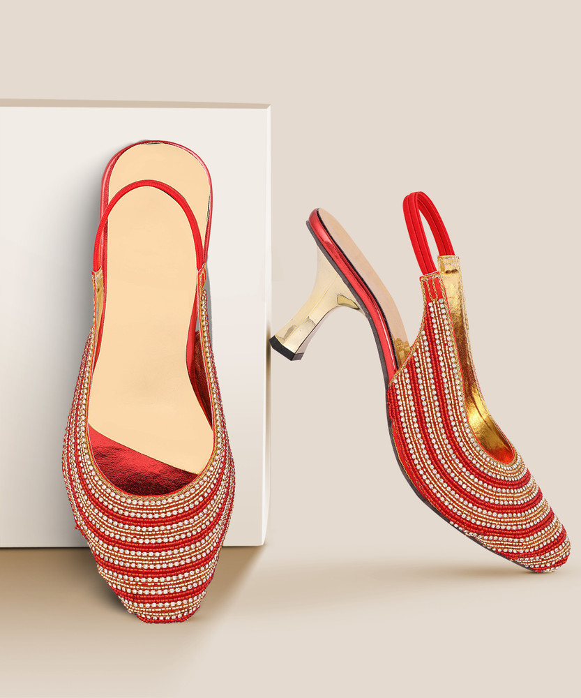 Red and clearance gold sandals
