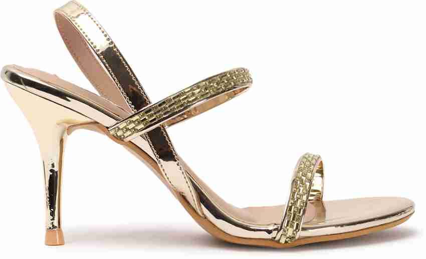 Strappy gold high discount heels