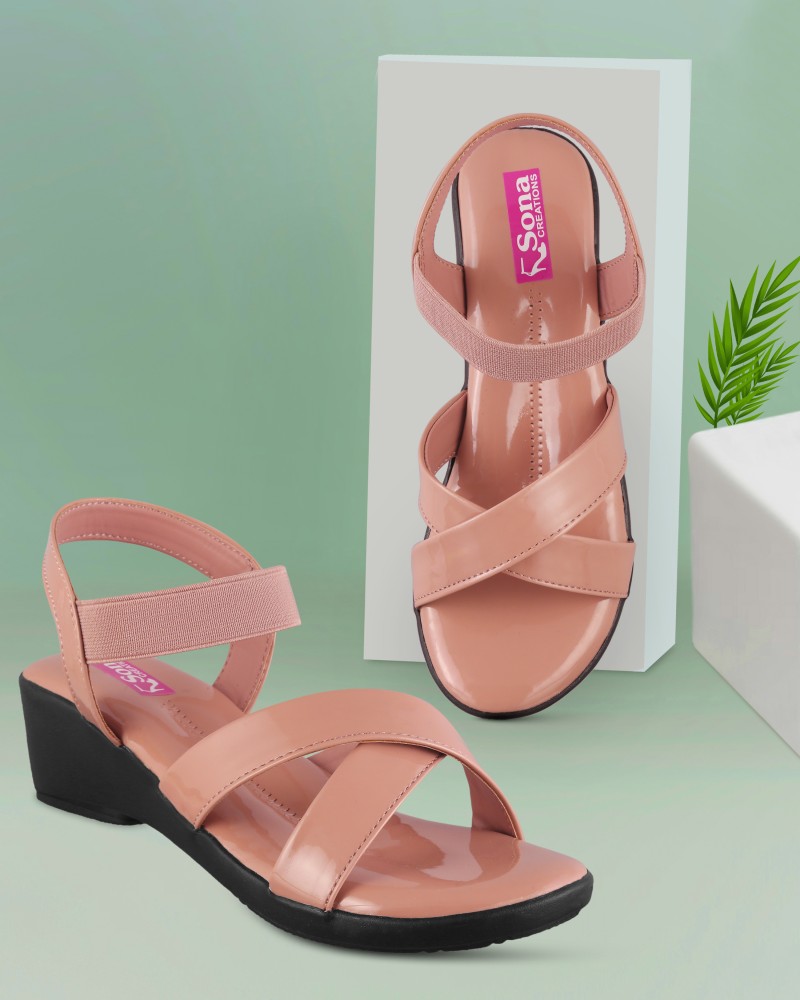 Pink wedges for women hot sale