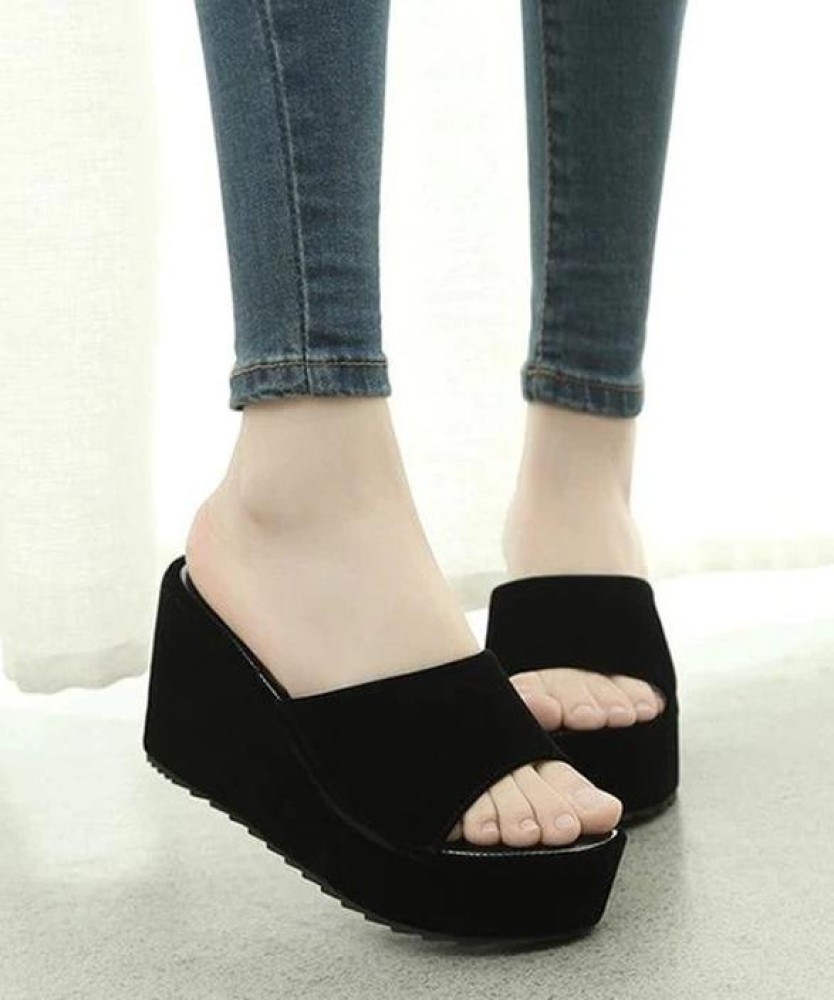 New look best sale black wedge sandals