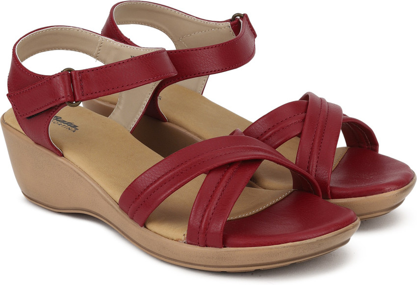 Ladies 2025 red wedges