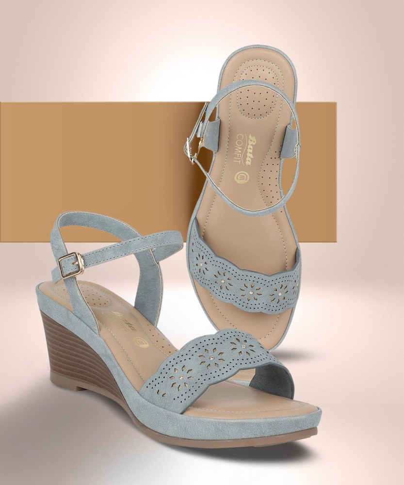 Bata Women Blue Wedges Buy Bata Women Blue Wedges Online at Best