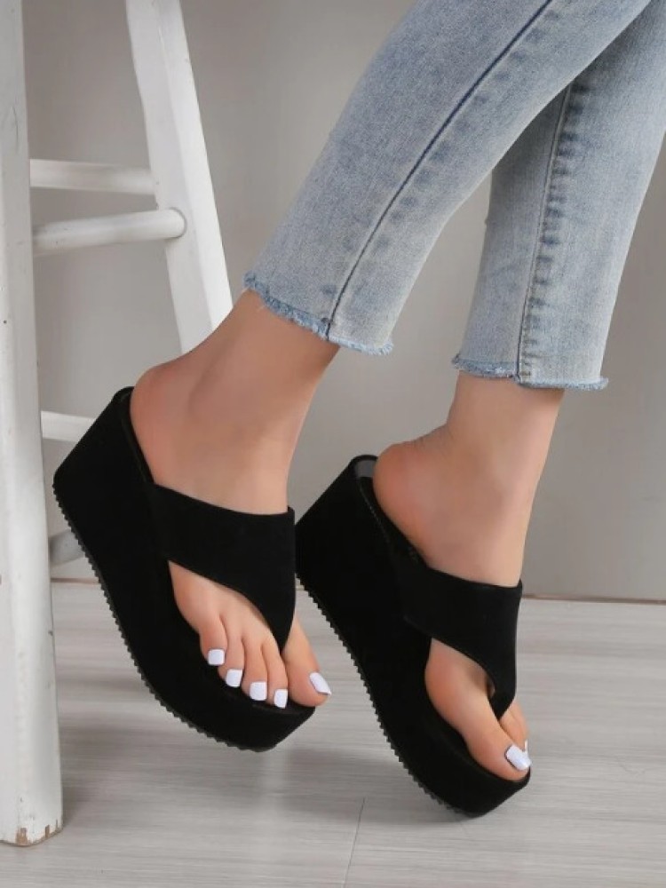 Womans hot sale black wedges