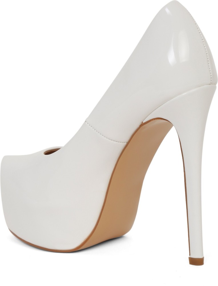 White open outlet toe platform heels