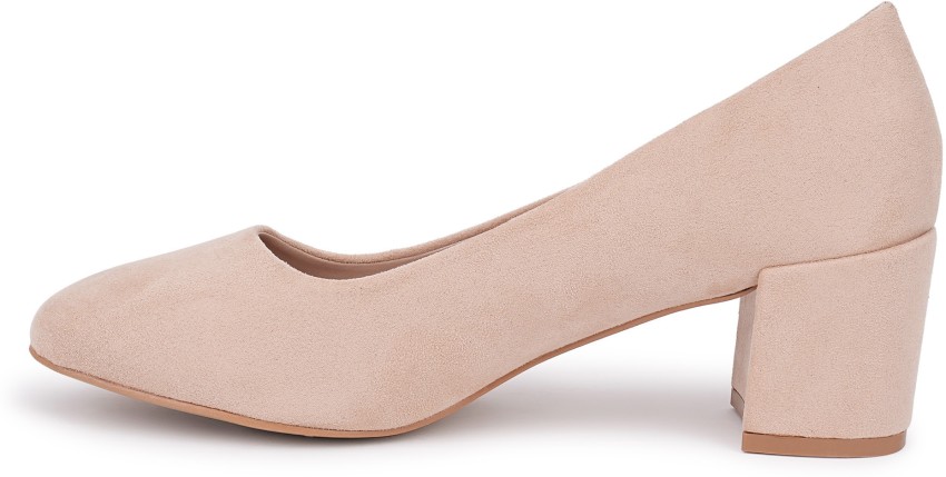 Buy online Beige Block Heel Pumps from heels for Women by Axium