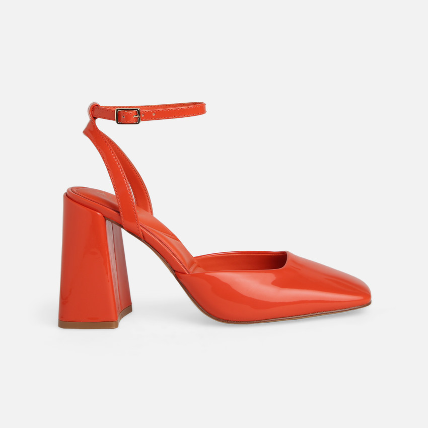 Orange high sales heel sandals