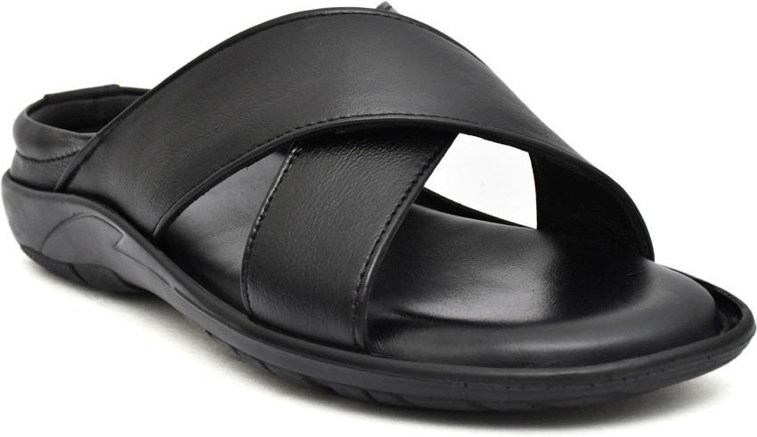 LEONCINO Men s Genuine Leather Slipper Sandal high padding comfort