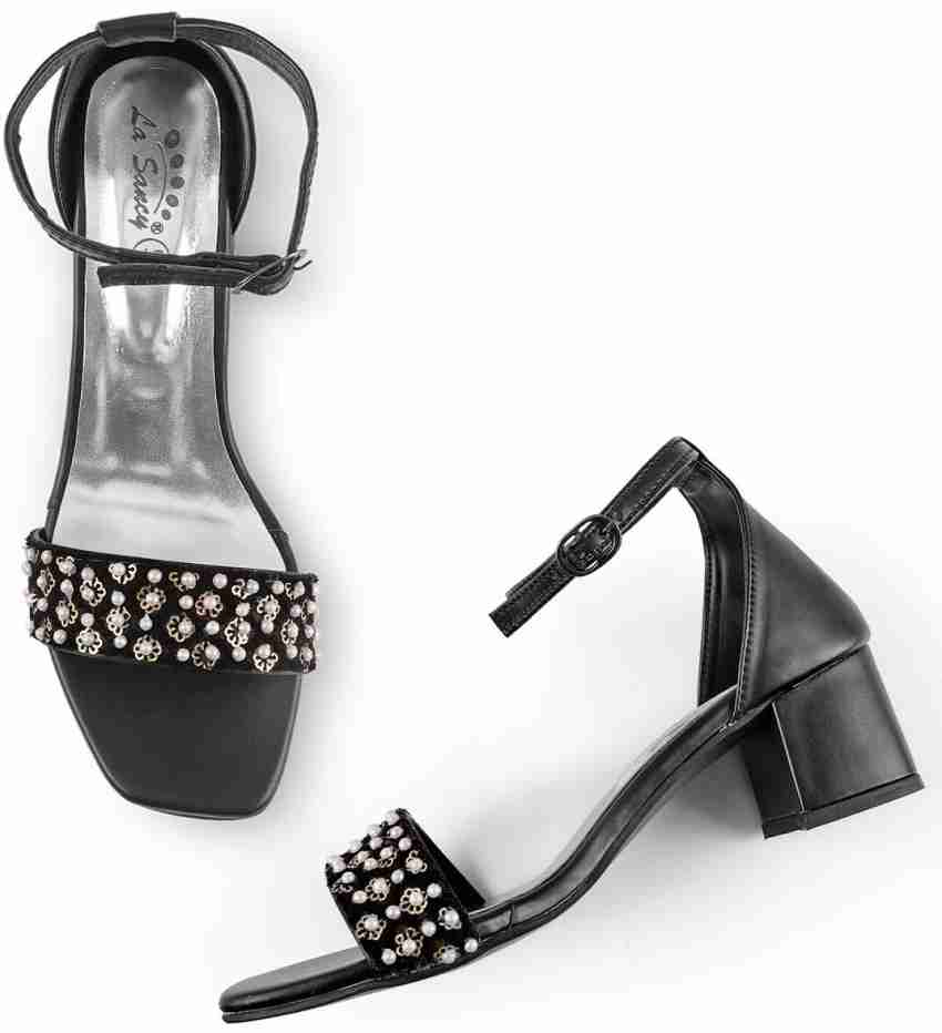 Block Heels Black Ladies Heel Sandal, Size: 36-41 at Rs 580/pair in Mumbai