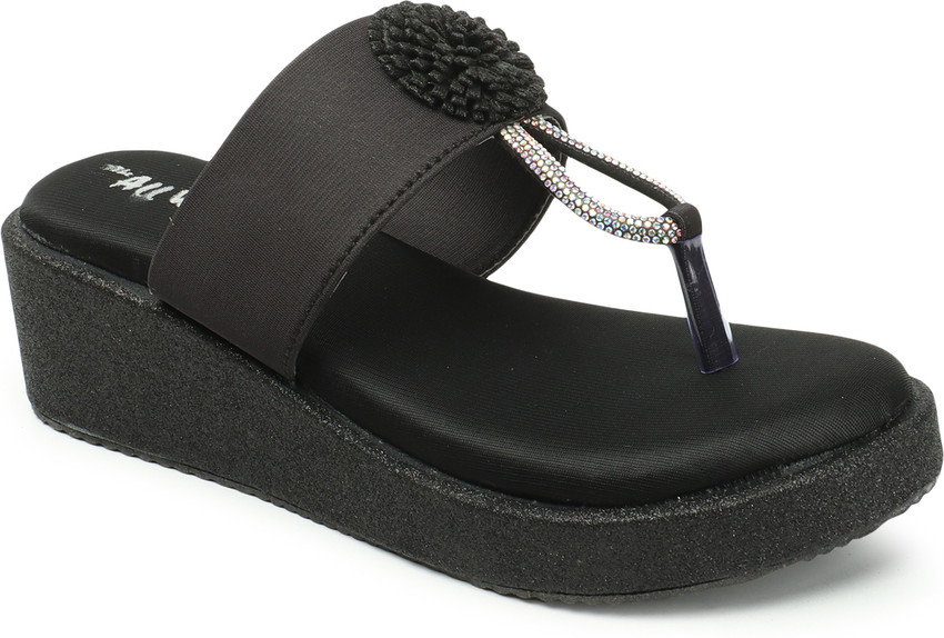 All black wedges online