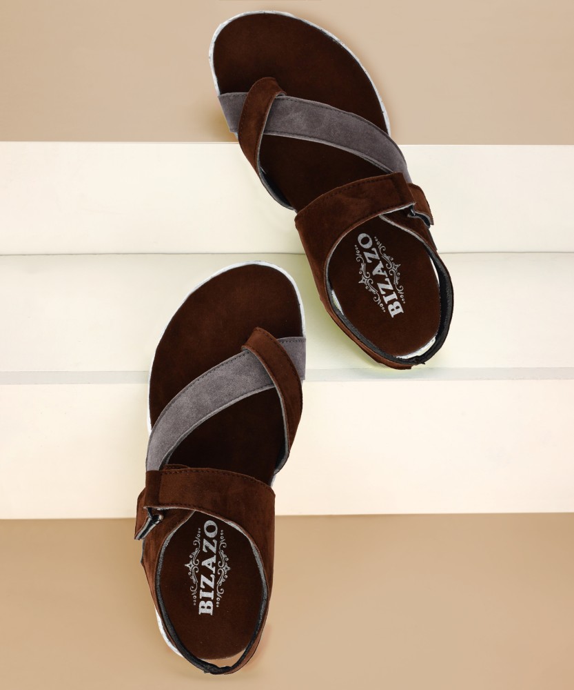 BIZAZO Men Brown Sandals Buy BIZAZO Men Brown Sandals Online at