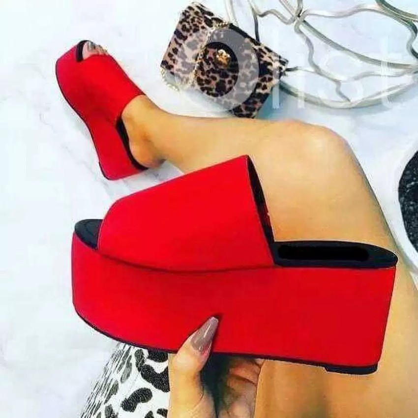 Red wedges 2024 closed toe