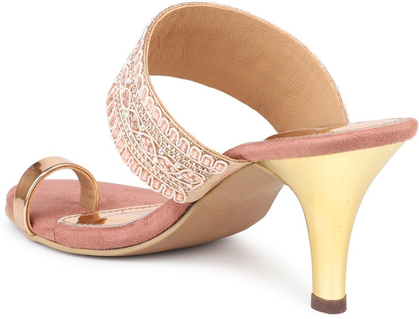 Inc.5 Women Gold Heels Buy Inc.5 Women Gold Heels Online at Best