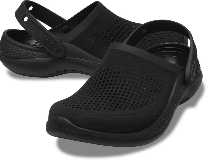 crocs literide black clog sandals