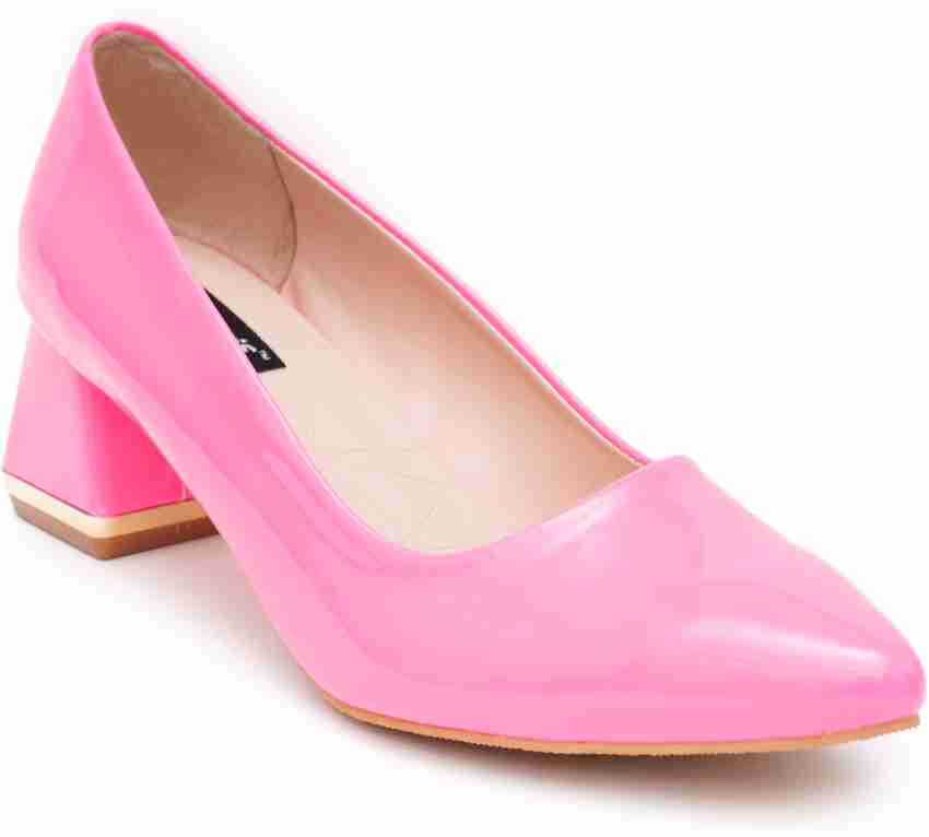 SHERRIF Pink Block Pumps Women Pink Heels Buy SHERRIF Pink Block