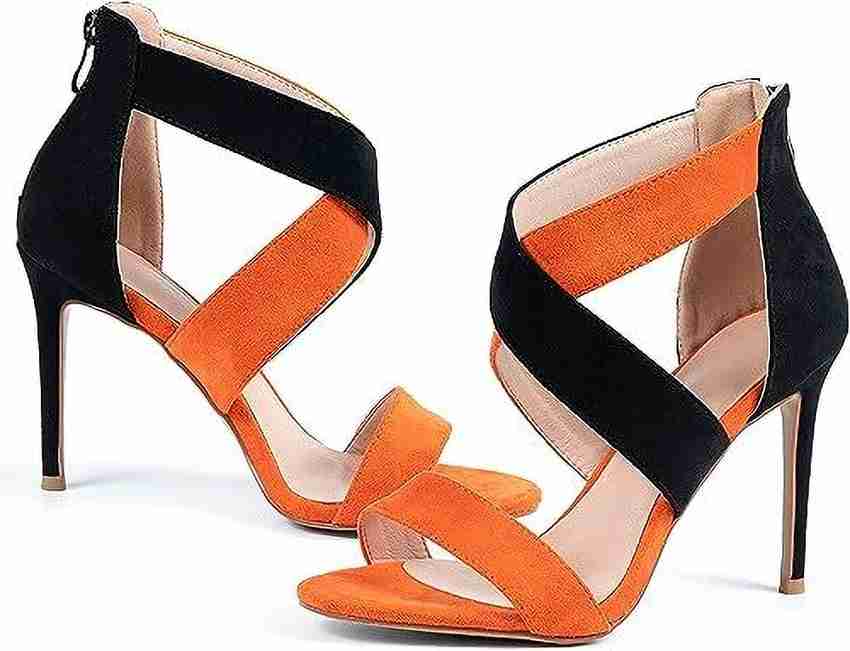 Orange peep toe heels outlet