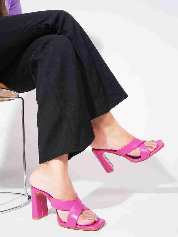 Hot pink discount low heel sandals