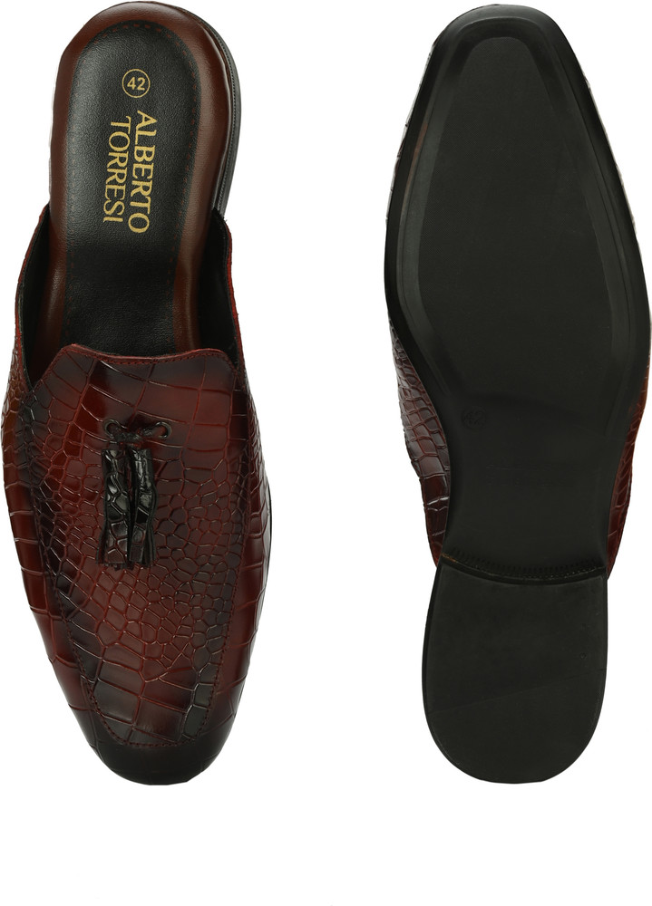 ALBERTO TORRESI Men Burgundy Sandals