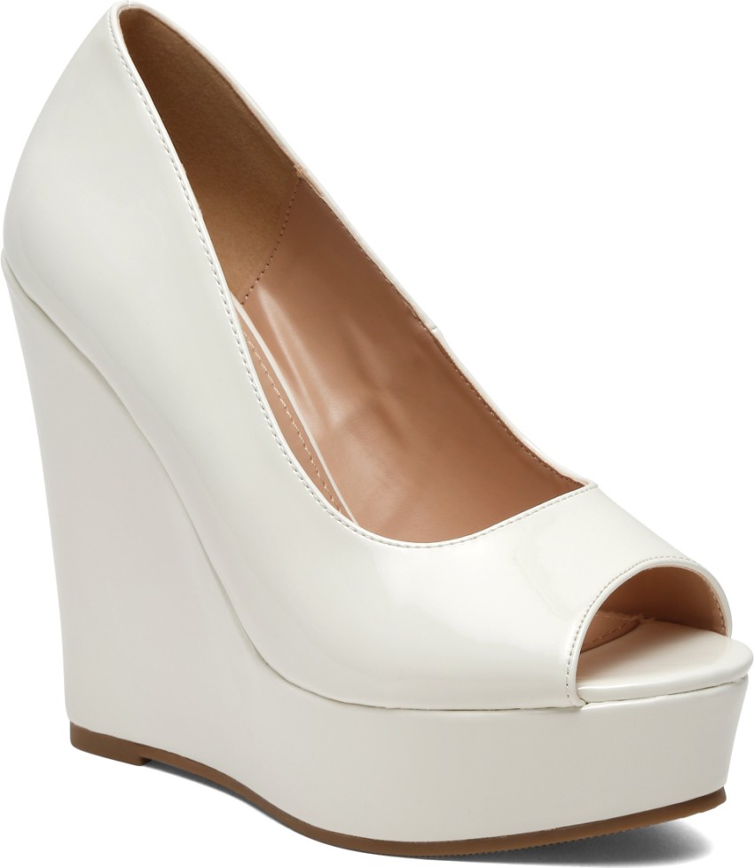 White on sale wedges heels