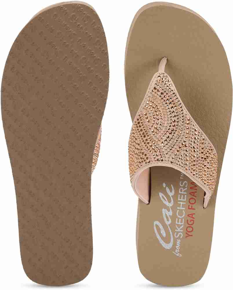 Skechers flip hotsell flops rose gold
