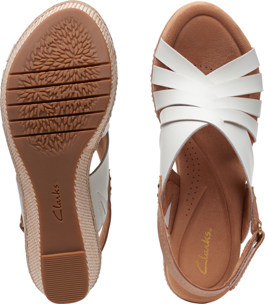 Clarks white flip discount flops