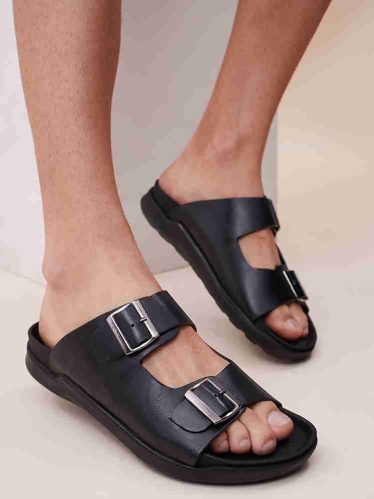 Mens open sales toe mule slippers