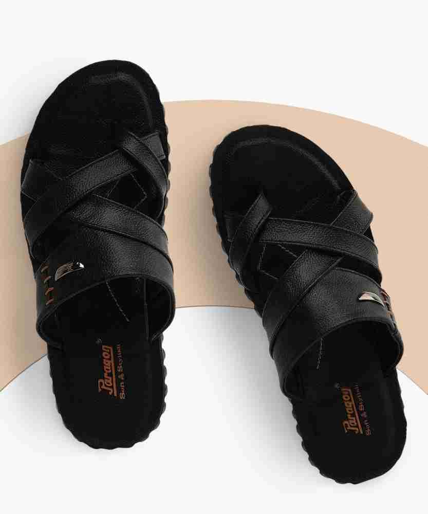 Paragon PU6901G Stylish Lightweight Daily Durable Comfortable Formal Casuals Men Black Sports Sandals