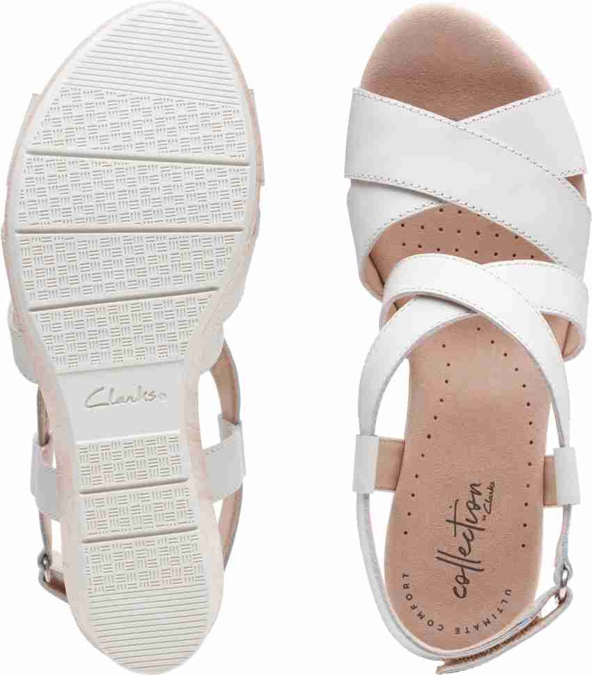 Clarks discount white wedges