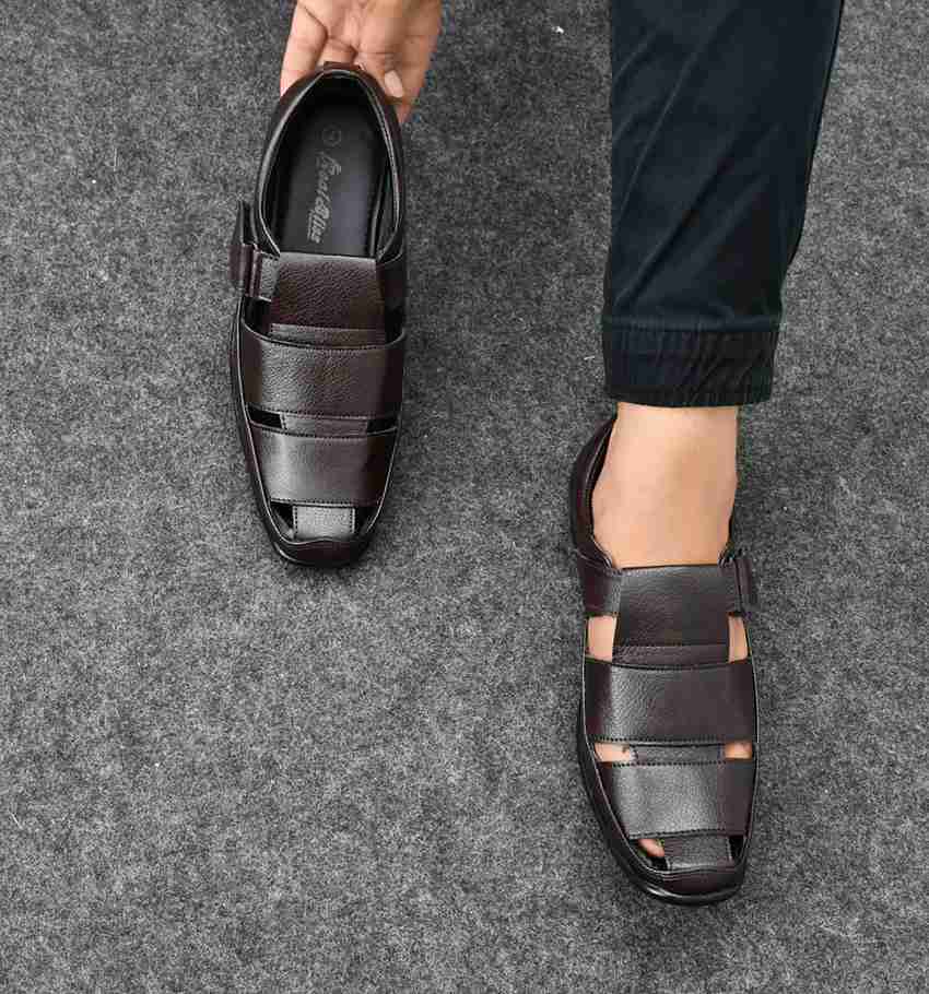 Mens smart clearance leather sandals