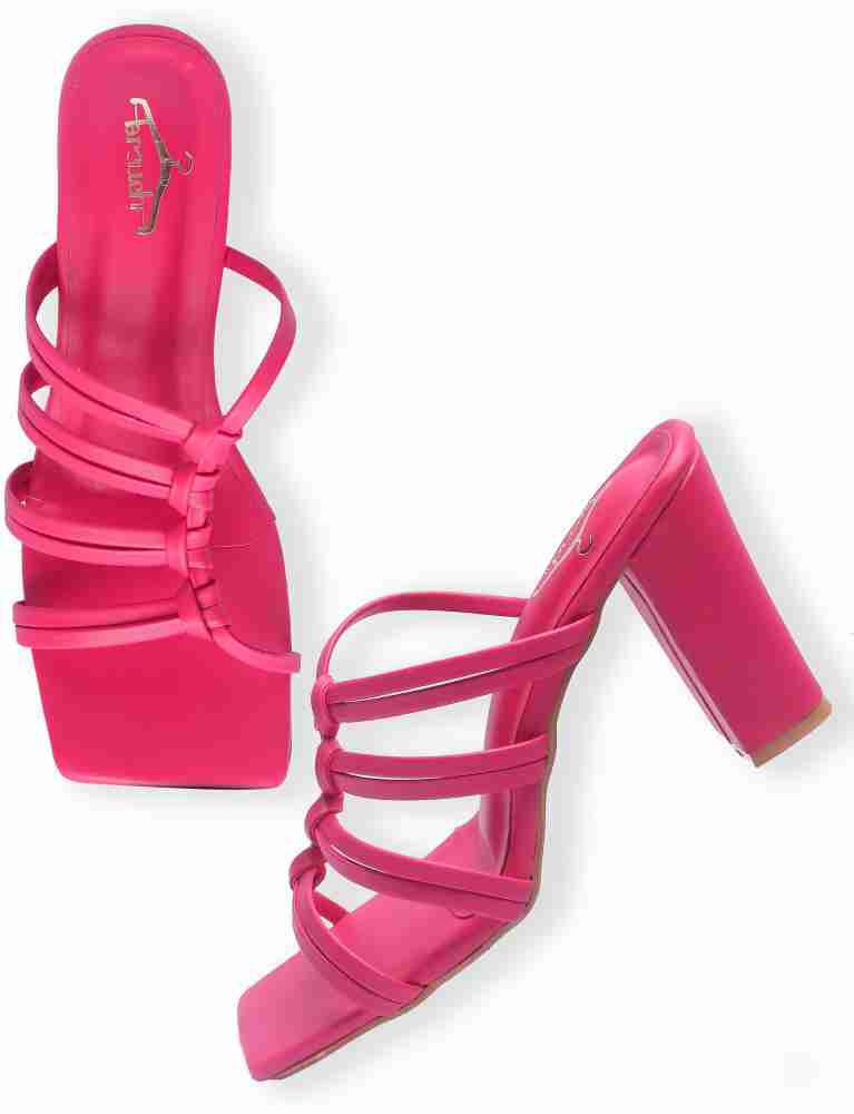 Neon pink best sale sandals heels