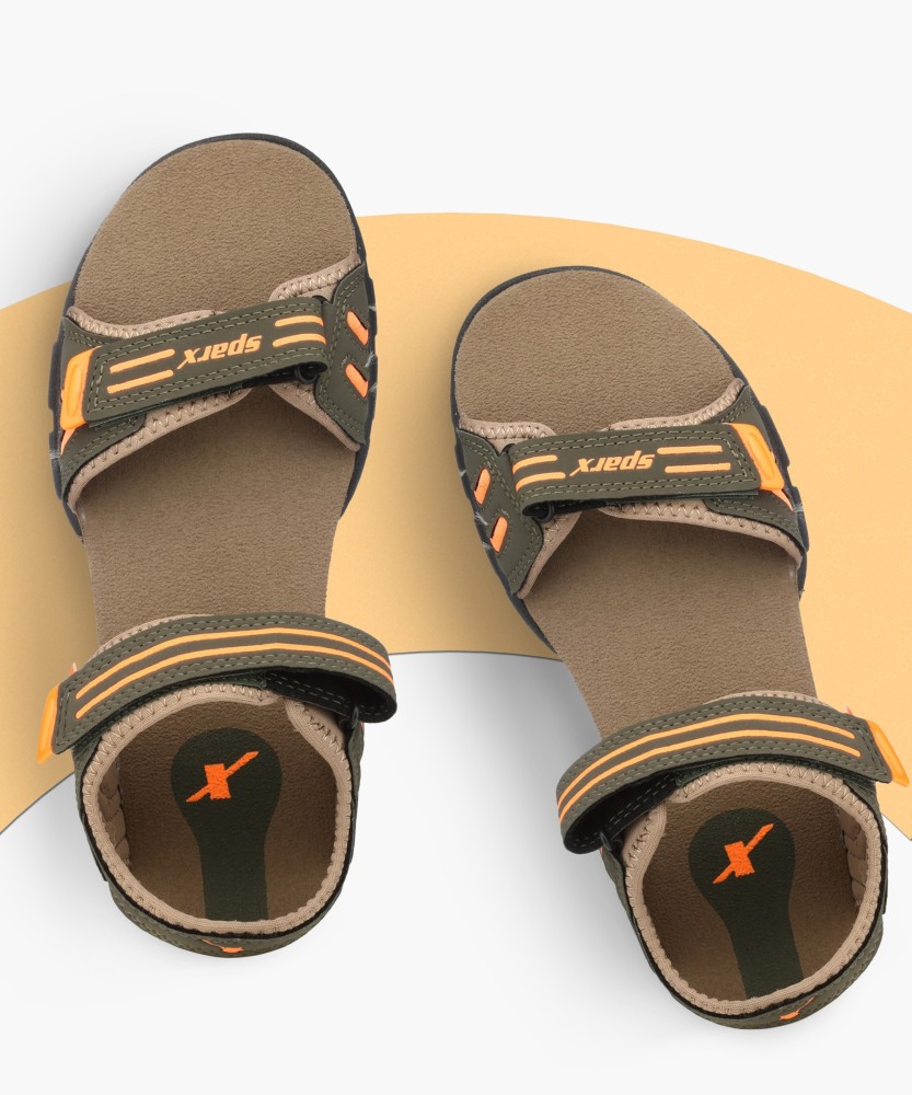 Sparx SS 106 Men Olive Orange Sports Sandals