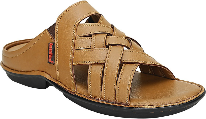 SeeandWear Leather Men Tan Sandals Buy SeeandWear Leather Men