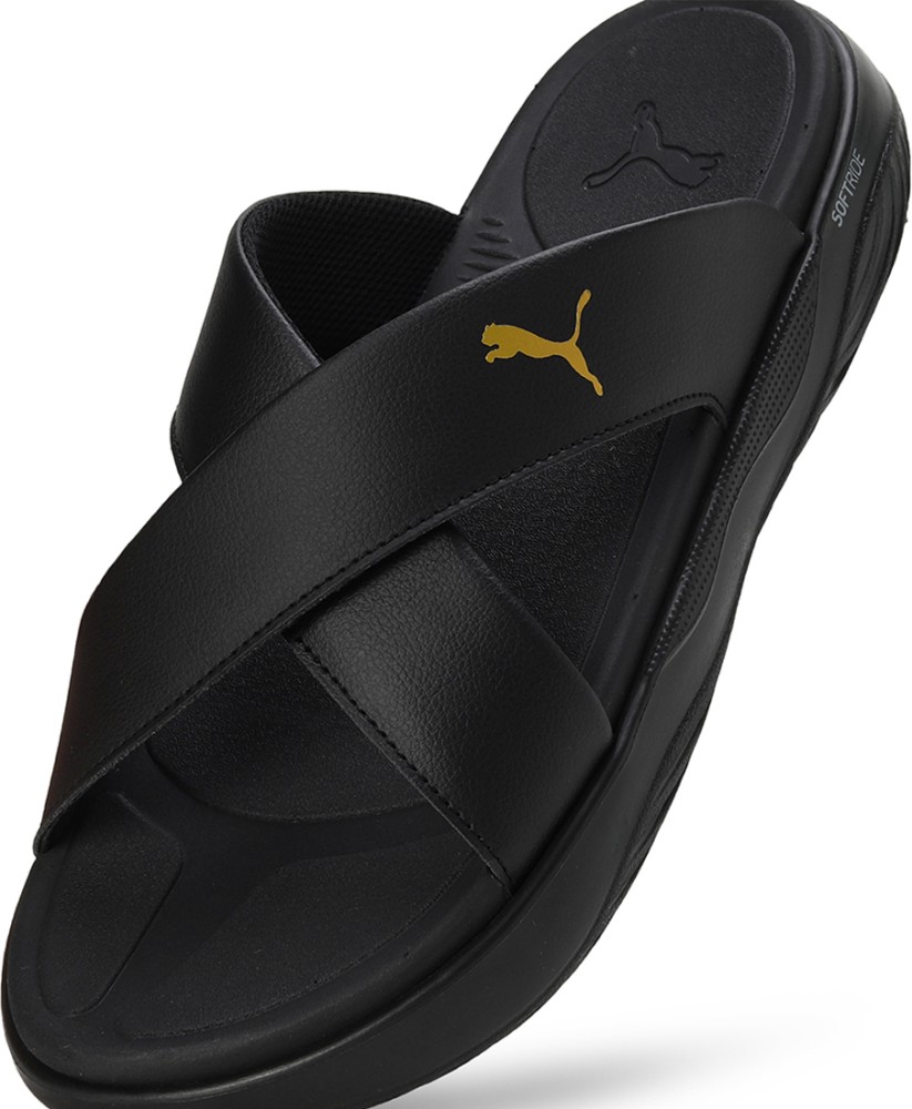 Puma black flip on sale flops