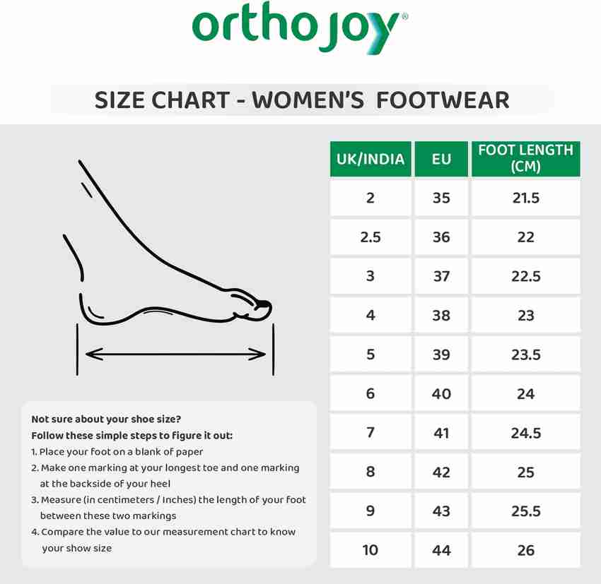 Sandal size chart for female discount