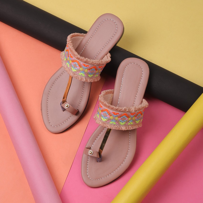 Flat cheap sandals pink