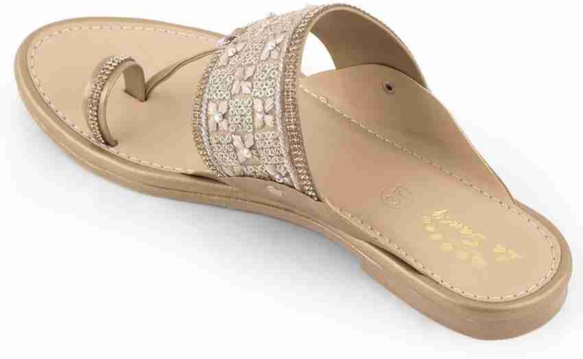 Buy LaSancy Embroidered Slip-on Ethnic Flats, Toe-Ring Festive Chappals, Women's Fashion Sandals