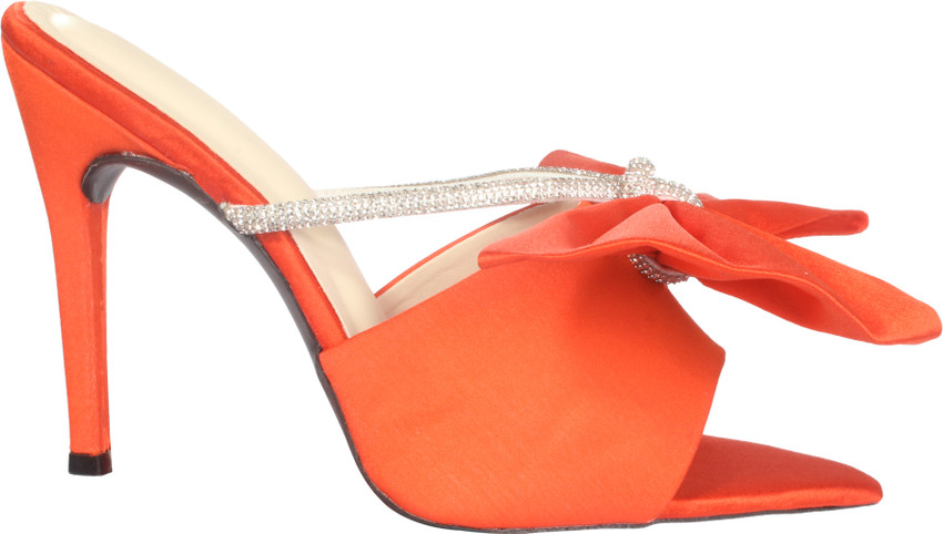 Orange peep toe heels sales