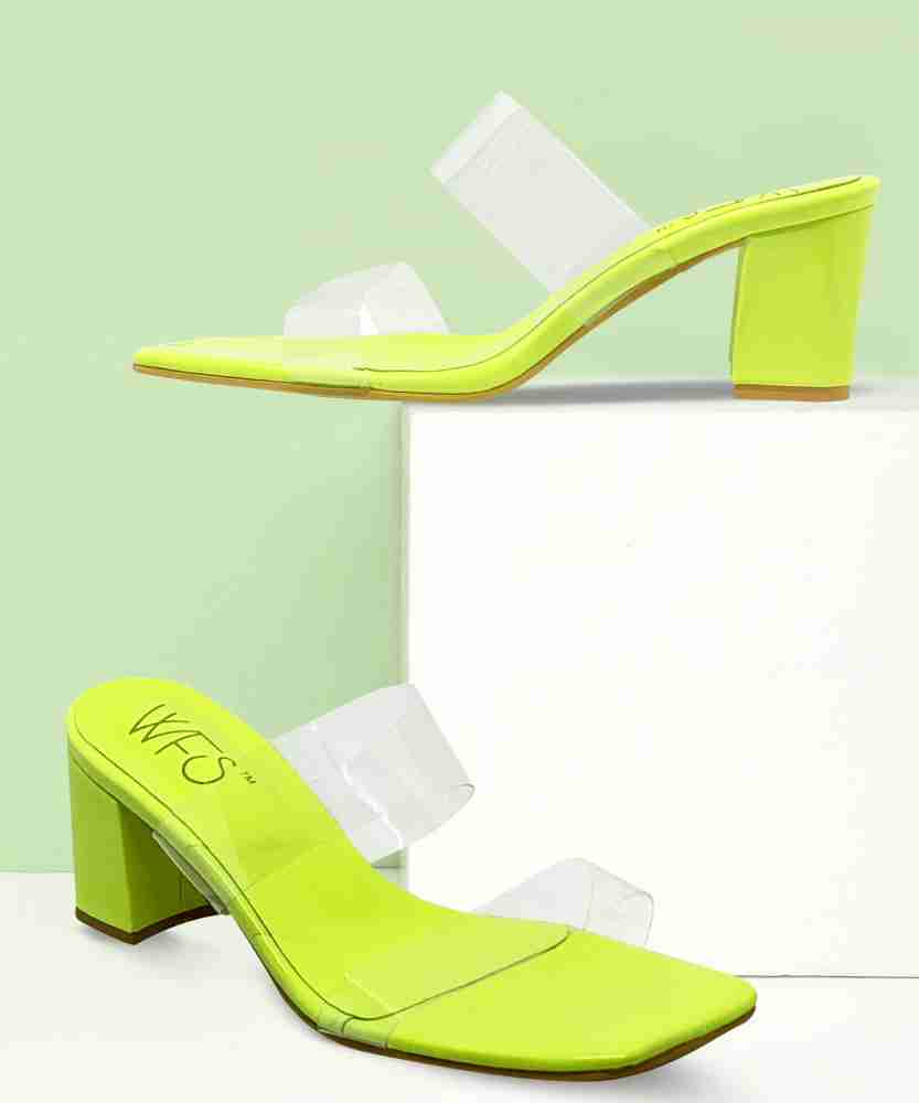 Lime green 2025 block heels