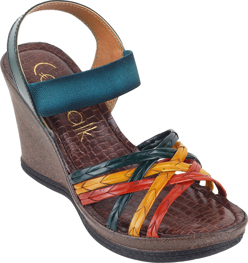 Catwalk multi color wedges cheap