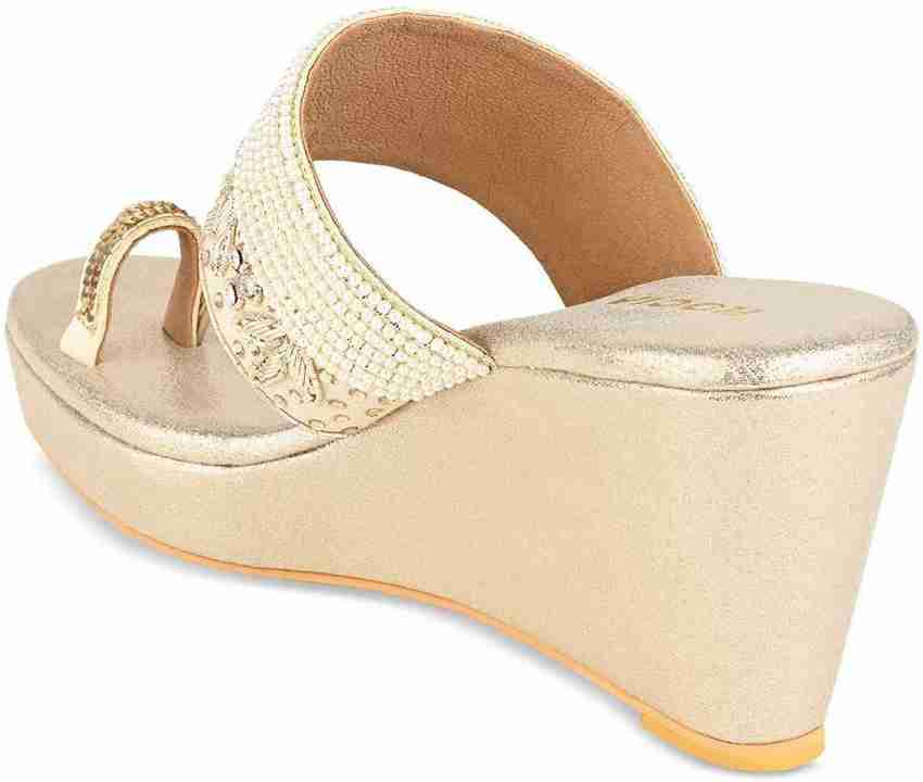 ROCIA Women Gold Wedges Buy ROCIA Women Gold Wedges Online at