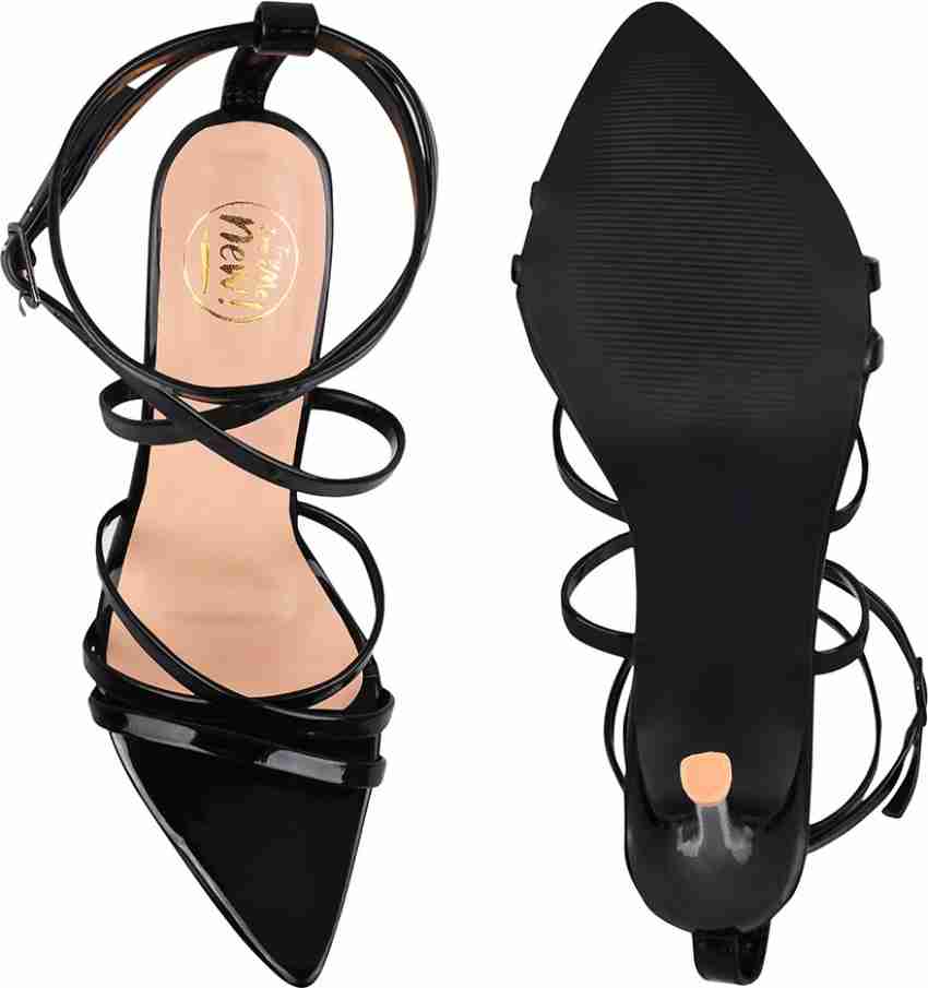 Kaia pointed barely there best sale heel in black patent