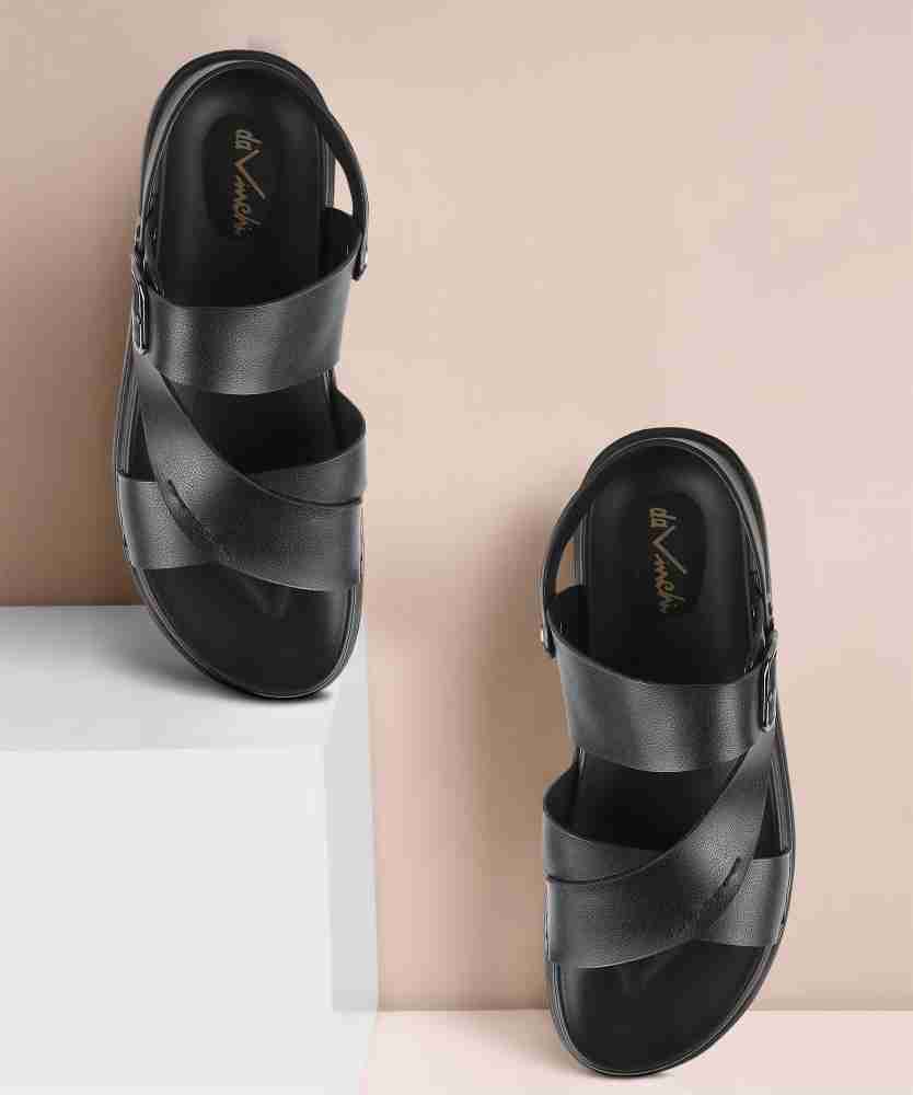 DaVinchi Men Black Sandals Buy DaVinchi Men Black Sandals Online