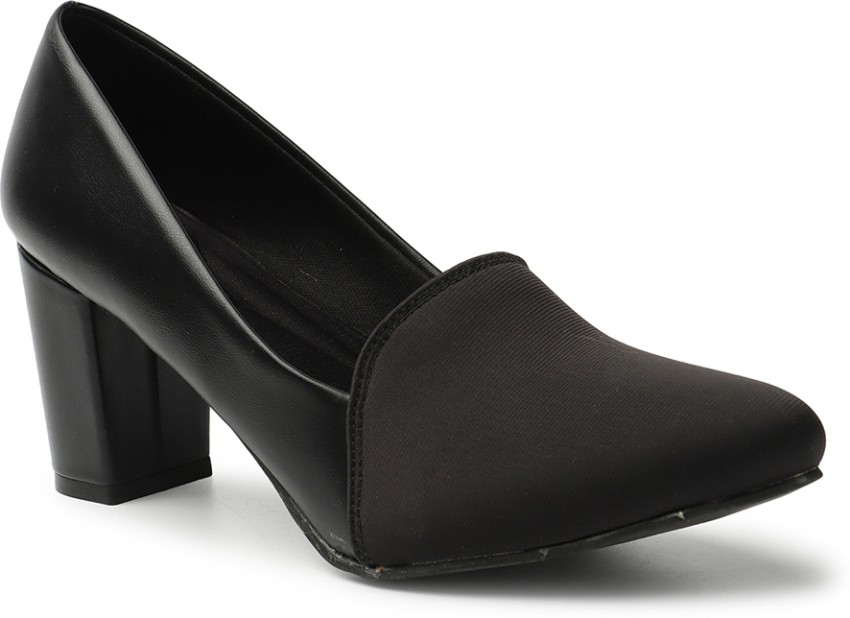 Black medium heel clearance shoes