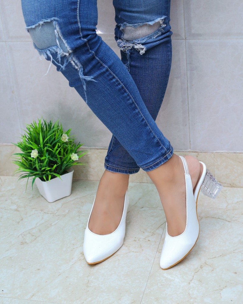 White heels hot sale flipkart