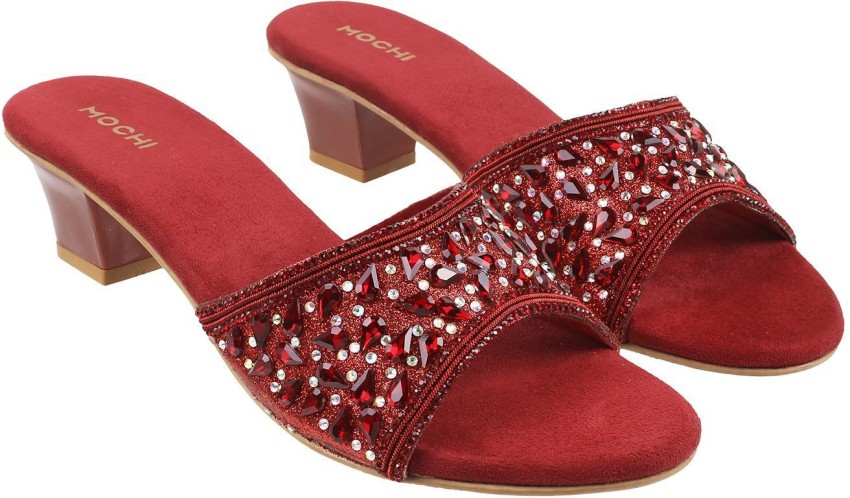 MOCHI Women Maroon Heels - Buy MOCHI Women Maroon Heels Online at Best  Price - Shop Online for Footwears in India