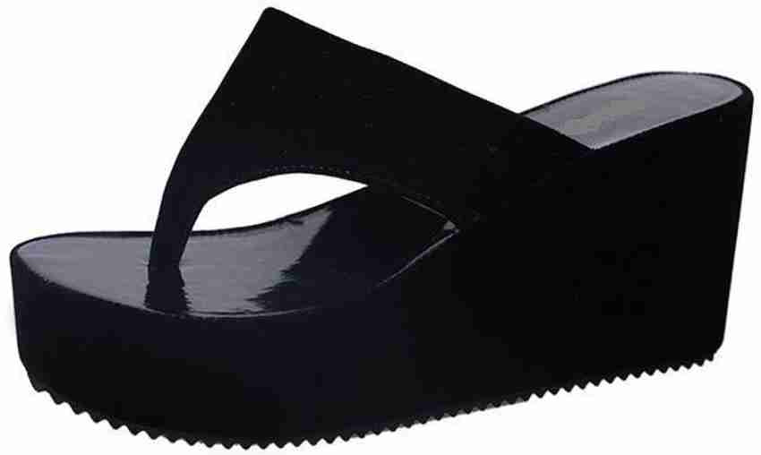 Black foam sales wedge flip flops